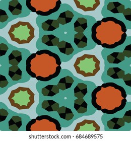 Hexagonal symmetry vector ornaments. Geometric pattern for ceramic tile, surface design, textiles, printing, wallpaper.The endless texture with abstract stars.