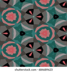 Hexagonal symmetry vector ornaments. Geometric pattern for ceramic tile, surface design, textiles, printing, wallpaper.The endless texture with abstract stars.