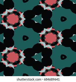 Hexagonal symmetry vector ornaments. Geometric pattern for ceramic tile, surface design, textiles, printing, wallpaper.The endless texture with abstract stars.