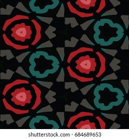 Hexagonal symmetry vector ornaments. Geometric pattern for ceramic tile, surface design, textiles, printing, wallpaper.The endless texture with abstract stars.