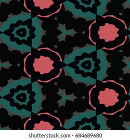 Hexagonal symmetry vector ornaments. Geometric pattern for ceramic tile, surface design, textiles, printing, wallpaper.The endless texture with abstract stars.