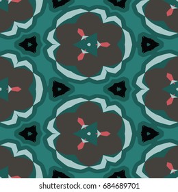 Hexagonal symmetry vector ornaments. Geometric pattern for ceramic tile, surface design, textiles, printing, wallpaper.The endless texture with abstract stars.