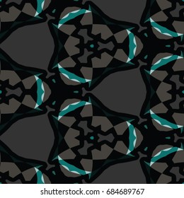 Hexagonal symmetry vector ornaments. Geometric pattern for ceramic tile, surface design, textiles, printing, wallpaper.The endless texture with abstract stars.