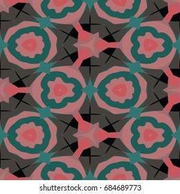 Hexagonal symmetry vector ornaments. Geometric pattern for ceramic tile, surface design, textiles, printing, wallpaper.The endless texture with abstract stars.