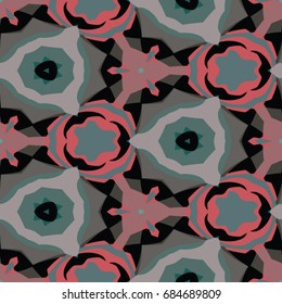 Hexagonal symmetry vector ornaments. Geometric pattern for ceramic tile, surface design, textiles, printing, wallpaper.The endless texture with abstract stars.