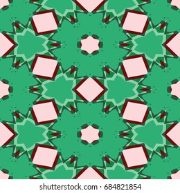 Hexagonal symmetry vector ornaments. Geometric pattern for ceramic tile, surface design, textiles, printing, wallpaper.The endless texture with abstract stars.