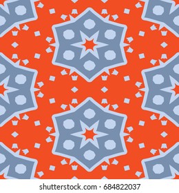 Hexagonal symmetry vector ornaments. Geometric pattern for ceramic tile, surface design, textiles, printing, wallpaper.The endless texture with abstract stars.