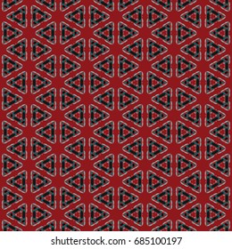Hexagonal symmetry vector ornaments. Geometric pattern for ceramic tile, surface design, textiles, printing, wallpaper.The endless texture with abstract stars.