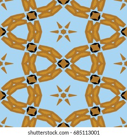 Hexagonal symmetry vector ornaments. Geometric pattern for ceramic tile, surface design, textiles, printing, wallpaper.The endless texture with abstract stars.