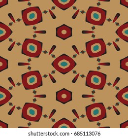 Hexagonal symmetry vector ornaments. Geometric pattern for ceramic tile, surface design, textiles, printing, wallpaper.The endless texture with abstract stars.