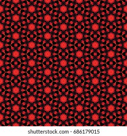 Hexagonal symmetry vector ornaments. Geometric pattern for ceramic tile, surface design, textiles, printing, wallpaper.The endless texture with abstract stars.