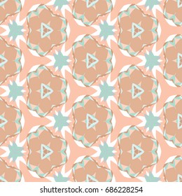Hexagonal symmetry vector ornaments. Geometric pattern for ceramic tile, surface design, textiles, printing, wallpaper.The endless texture with abstract stars.