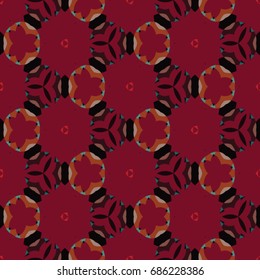 Hexagonal symmetry vector ornaments. Geometric pattern for ceramic tile, surface design, textiles, printing, wallpaper.The endless texture with abstract stars.
