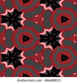 Hexagonal symmetry vector ornaments. Geometric pattern for ceramic tile, surface design, textiles, printing, wallpaper. Endless texture with abstract stars.