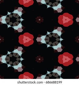 Hexagonal symmetry vector ornaments. Geometric pattern for ceramic tile, surface design, textiles, printing, wallpaper. Endless texture with abstract stars.