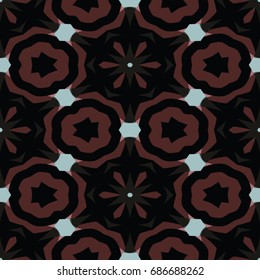 Hexagonal symmetry vector ornaments. Geometric pattern for ceramic tile, surface design, textiles, printing, wallpaper. Endless texture with abstract stars.
