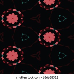 Hexagonal symmetry vector ornaments. Geometric pattern for ceramic tile, surface design, textiles, printing, wallpaper. Endless texture with abstract stars.