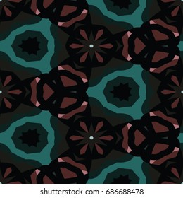 Hexagonal symmetry vector ornaments. Geometric pattern for ceramic tile, surface design, textiles, printing, wallpaper. Endless texture with abstract stars.