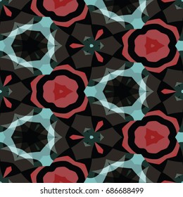 Hexagonal symmetry vector ornaments. Geometric pattern for ceramic tile, surface design, textiles, printing, wallpaper. Endless texture with abstract stars.