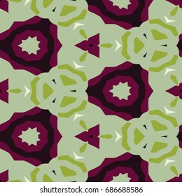 Hexagonal symmetry vector ornaments. Geometric pattern for ceramic tile, surface design, textiles, printing, wallpaper. Endless texture with abstract stars.