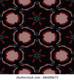 Hexagonal symmetry vector ornaments. Geometric pattern for ceramic tile, surface design, textiles, printing, wallpaper. Endless texture with abstract stars.