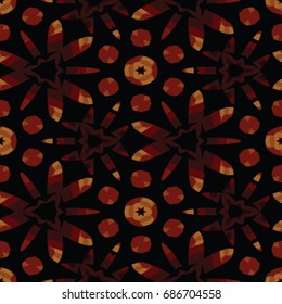 Hexagonal symmetry vector ornaments. Geometric pattern for ceramic tile, surface design, textiles, printing, wallpaper. Endless texture with abstract stars.