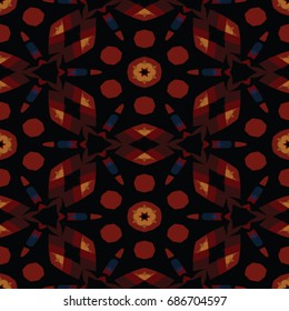 Hexagonal symmetry vector ornaments. Geometric pattern for ceramic tile, surface design, textiles, printing, wallpaper. Endless texture with abstract stars.