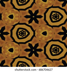 Hexagonal symmetry vector ornaments. Geometric pattern for ceramic tile, surface design, textiles, printing, wallpaper. Endless texture with abstract stars.