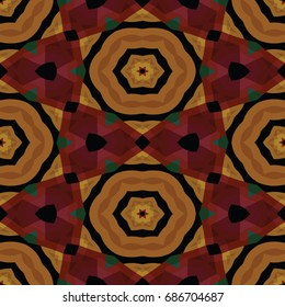 Hexagonal symmetry vector ornaments. Geometric pattern for ceramic tile, surface design, textiles, printing, wallpaper. Endless texture with abstract stars.