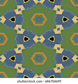 Hexagonal symmetry vector ornaments. Geometric pattern for ceramic tile, surface design, textiles, printing, wallpaper. Endless texture with abstract stars.