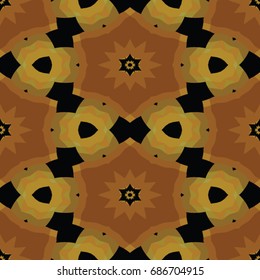 Hexagonal symmetry vector ornaments. Geometric pattern for ceramic tile, surface design, textiles, printing, wallpaper. Endless texture with abstract stars.