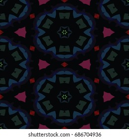 Hexagonal symmetry vector ornaments. Geometric pattern for ceramic tile, surface design, textiles, printing, wallpaper. Endless texture with abstract stars.