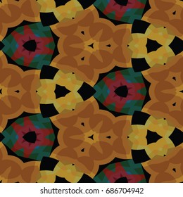 Hexagonal symmetry vector ornaments. Geometric pattern for ceramic tile, surface design, textiles, printing, wallpaper. Endless texture with abstract stars.