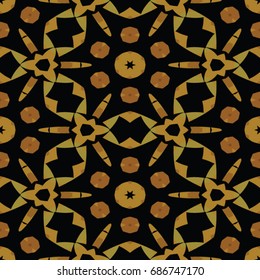 Hexagonal symmetry vector ornaments. Geometric pattern for ceramic tile, surface design, textiles, printing, wallpaper.The endless texture with abstract stars.