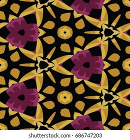 Hexagonal symmetry vector ornaments. Geometric pattern for ceramic tile, surface design, textiles, printing, wallpaper.The endless texture with abstract stars.
