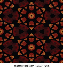 Hexagonal symmetry vector ornaments. Geometric pattern for ceramic tile, surface design, textiles, printing, wallpaper.The endless texture with abstract stars.
