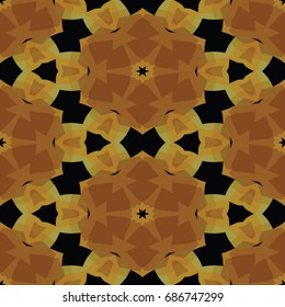 Hexagonal symmetry vector ornaments. Geometric pattern for ceramic tile, surface design, textiles, printing, wallpaper.The endless texture with abstract stars.