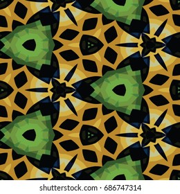 Hexagonal symmetry vector ornaments. Geometric pattern for ceramic tile, surface design, textiles, printing, wallpaper.The endless texture with abstract stars.