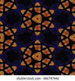 Hexagonal symmetry vector ornaments. Geometric pattern for ceramic tile, surface design, textiles, printing, wallpaper.The endless texture with abstract stars.