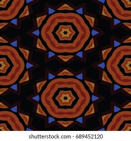Hexagonal symmetry vector ornaments. Geometric pattern for ceramic tile, surface design, textiles, printing, wallpaper.The endless texture with abstract stars.