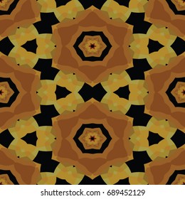 Hexagonal symmetry vector ornaments. Geometric pattern for ceramic tile, surface design, textiles, printing, wallpaper.The endless texture with abstract stars.