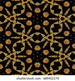 Hexagonal symmetry vector ornaments. Geometric pattern for ceramic tile, surface design, textiles, printing, wallpaper.The endless texture with abstract stars.