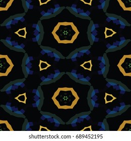 Hexagonal symmetry vector ornaments. Geometric pattern for ceramic tile, surface design, textiles, printing, wallpaper.The endless texture with abstract stars.