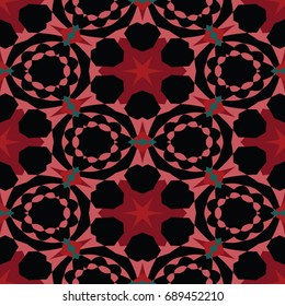 Hexagonal symmetry vector ornaments. Geometric pattern for ceramic tile, surface design, textiles, printing, wallpaper.The endless texture with abstract stars.