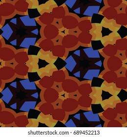 Hexagonal symmetry vector ornaments. Geometric pattern for ceramic tile, surface design, textiles, printing, wallpaper.The endless texture with abstract stars.