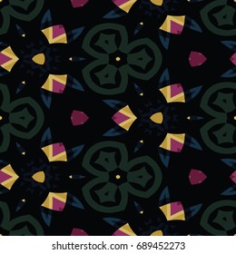 Hexagonal symmetry vector ornaments. Geometric pattern for ceramic tile, surface design, textiles, printing, wallpaper.The endless texture with abstract stars.