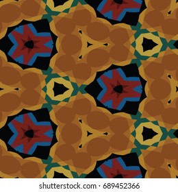 Hexagonal symmetry vector ornaments. Geometric pattern for ceramic tile, surface design, textiles, printing, wallpaper.The endless texture with abstract stars.