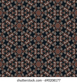 Hexagonal symmetry vector ornaments. Geometric pattern for ceramic tile, surface design, textiles, printing, wallpaper.The endless texture with abstract stars.