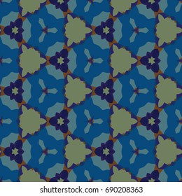 Hexagonal symmetry vector ornaments. Geometric pattern for ceramic tile, surface design, textiles, printing, wallpaper.The endless texture with abstract stars.