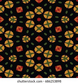 Hexagonal symmetry vector pattern. Geometric ornaments for ceramic tile, surface design, textiles, printing, wallpaper. The endless colorful texture with abstract stars.